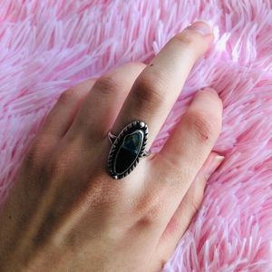 Green Agate Sterling Ring